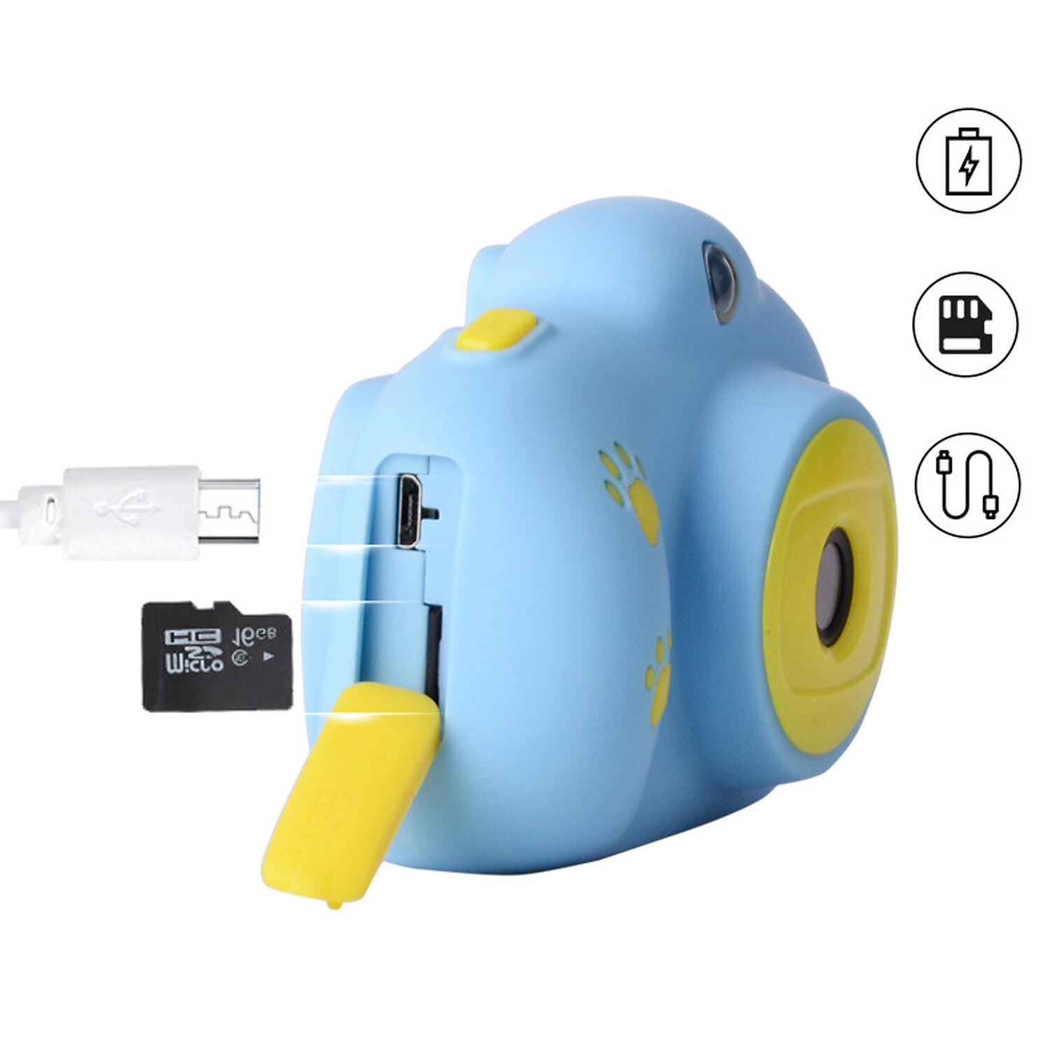 Enfants dessin animé Mini HD appareil Photo numérique multifonction caméscope rechargeable électronique Photo vidéo jouet avec photographie de carte mémoire