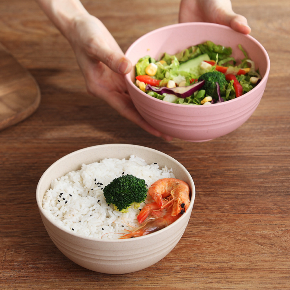 Tarwe Stro Anti-Fall Kom Diner Kom Bamboevezel Verdeeld Dining Kom Cartoon Snack Tray Ontbijt Gerechten Keuken Servies