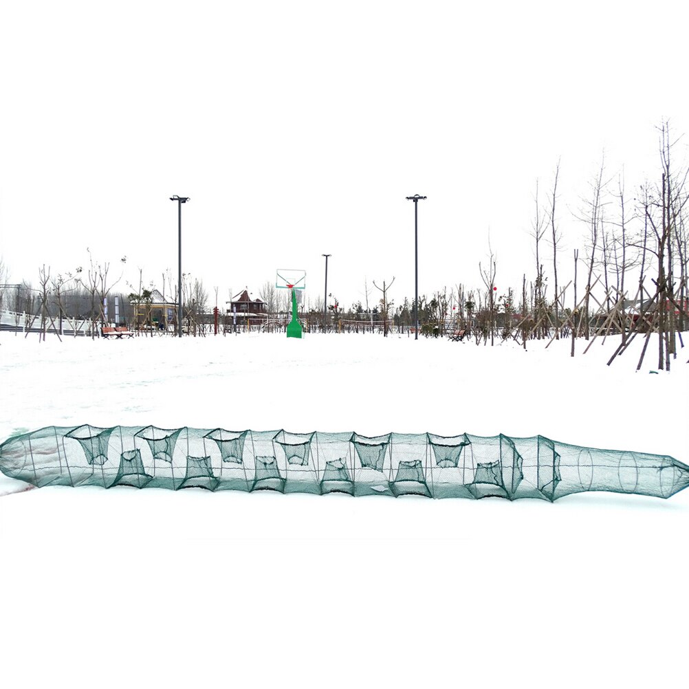 Foldable Nylon Fishing Net Crab Crayfish Lobster Catcher Live Trap Fish Net Eel Prawn Shrimp Lure Nets 3.5m 11 intervals
