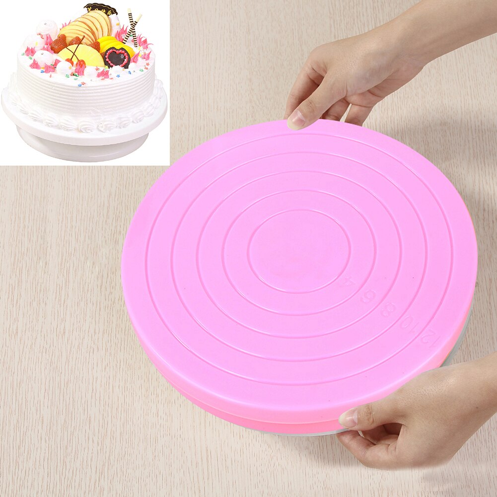 Rotating Cake Stand Craft Turntable Set Platform Cupcake Rotating Plate Revolving Cake Baking Decorating Tools: 14X14X2cm