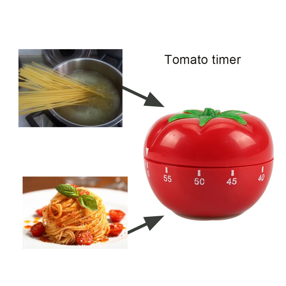 Mechanical Timer 1-60min 360 Degree Cute Indoor Kitchen Tomato Mechanical Countdown Timer