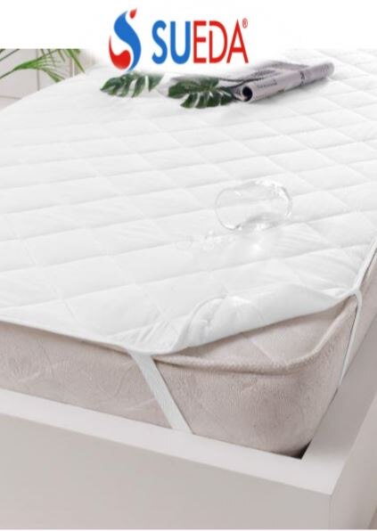 Drap housse 180 x 200 x 30 cm double gaze de coton blanc - PEPA 4