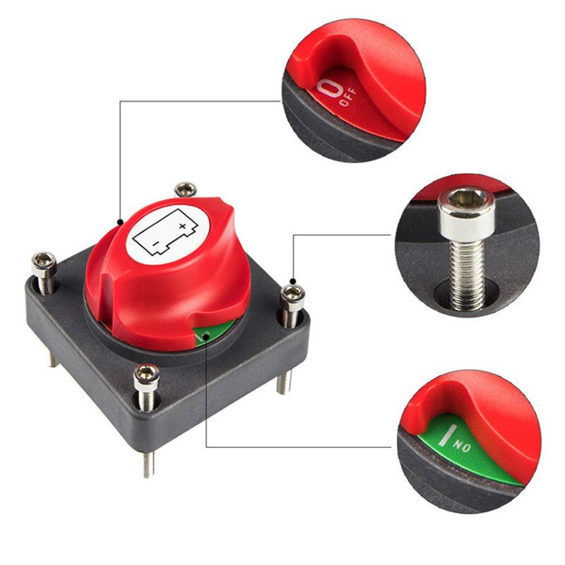 600A Car Battery Master Isolator Disconnect Power Cut Off Kill Switch Universal for Car/Vehicle/RV/Boat/Marine 12/24V/48V DC