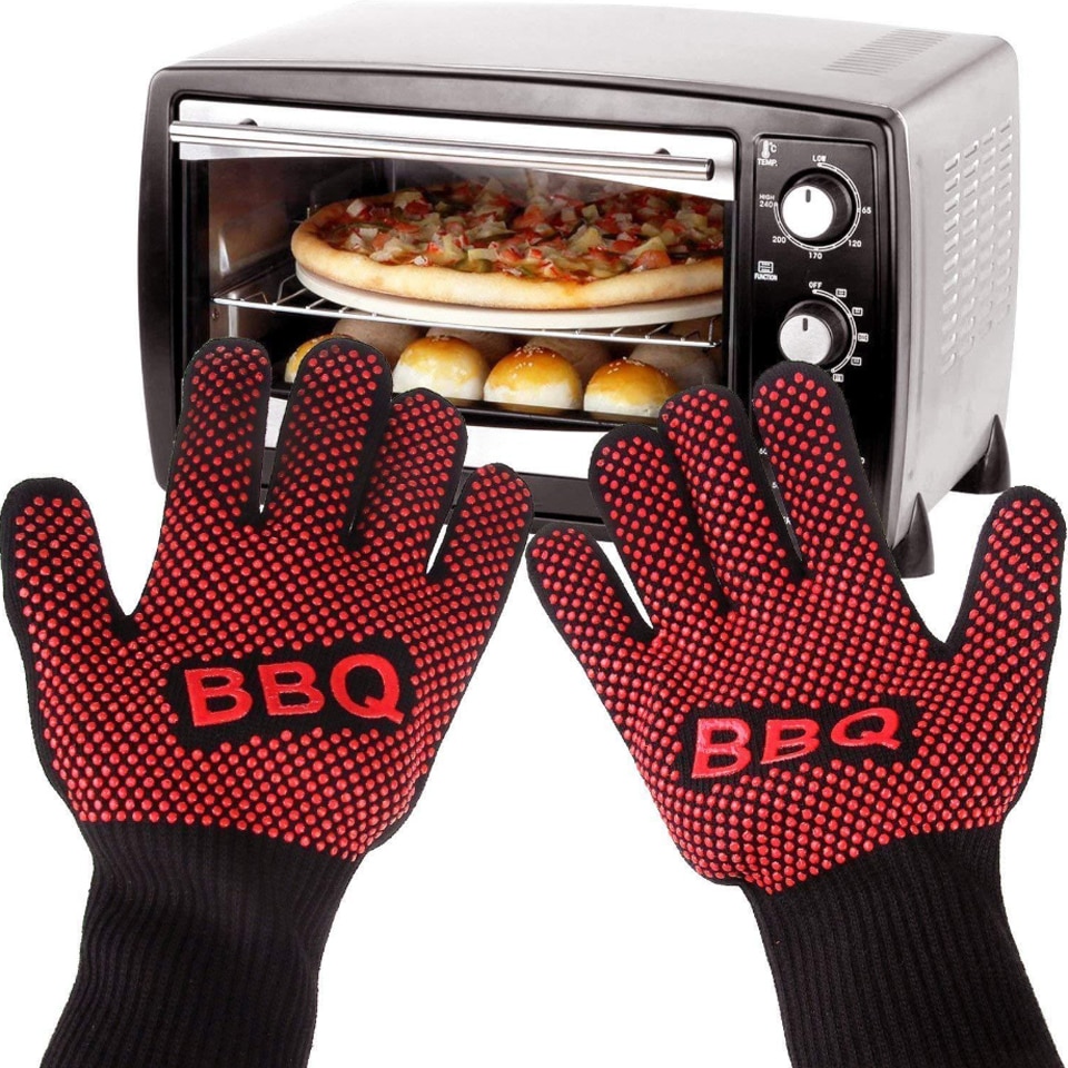 1 par luvas de forno luvas de alta temperatura resistência cozimento ferramentas de cozinha luvas de silicone resistente ao calor luvas de forno
