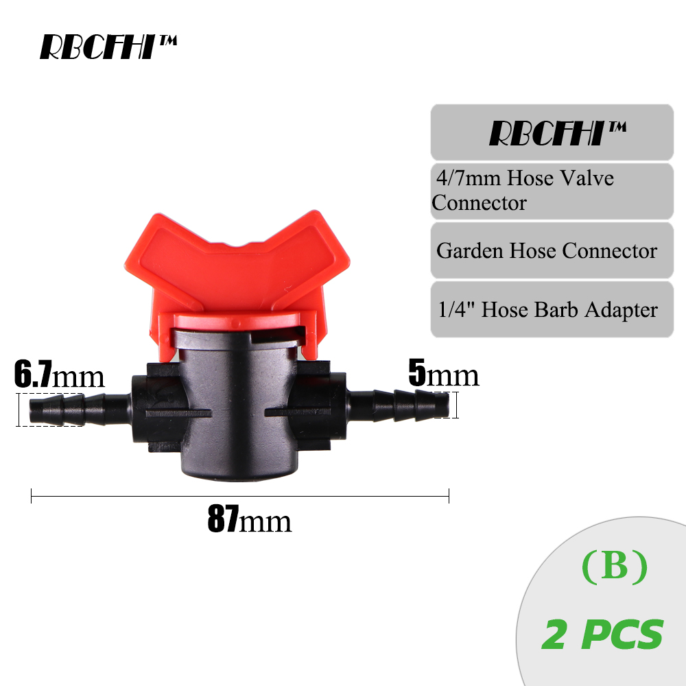 Rbcfhi puutarhahana 1/4 " 3/8 " 1/2 " 3/4 " 5/8 " kasteluvesiventtiili miniventtiili 2- tie letku vesisulkuliittimet piippusovitin: B  x2 kpl