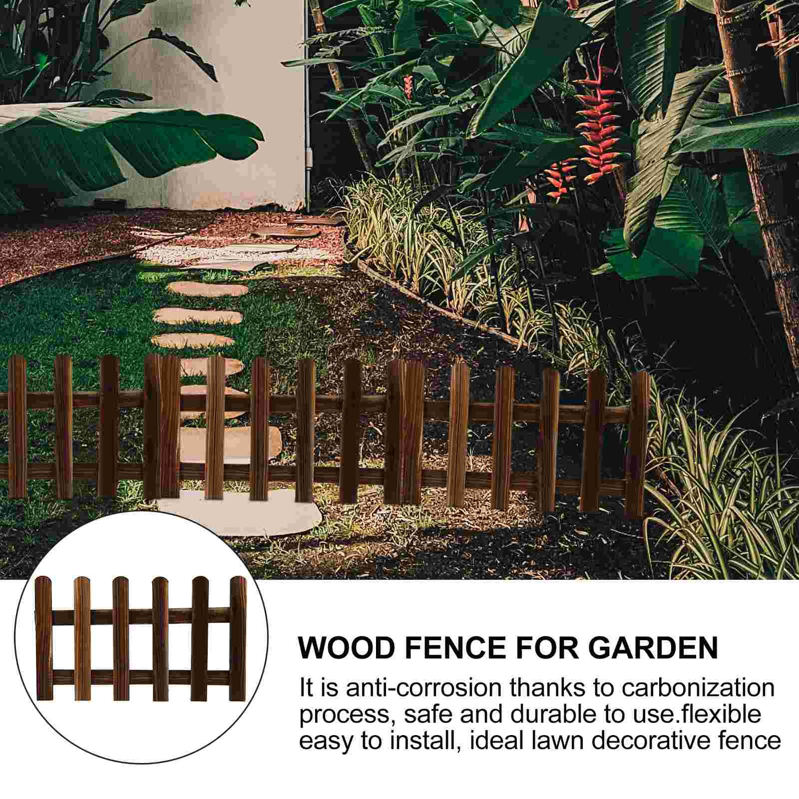 2pcs Outdoor Fence Garden Vegetable Fence Wooden Fence DIY Garden Decoration