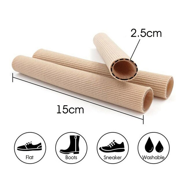 Protector de dedos de los pies de tela, tubos separadores, alivio del dolor de manos y pies, vendaje suave, herramientas para el cuidado de los pies, herramientas de protección de callos, 1 ud.: Gris claro