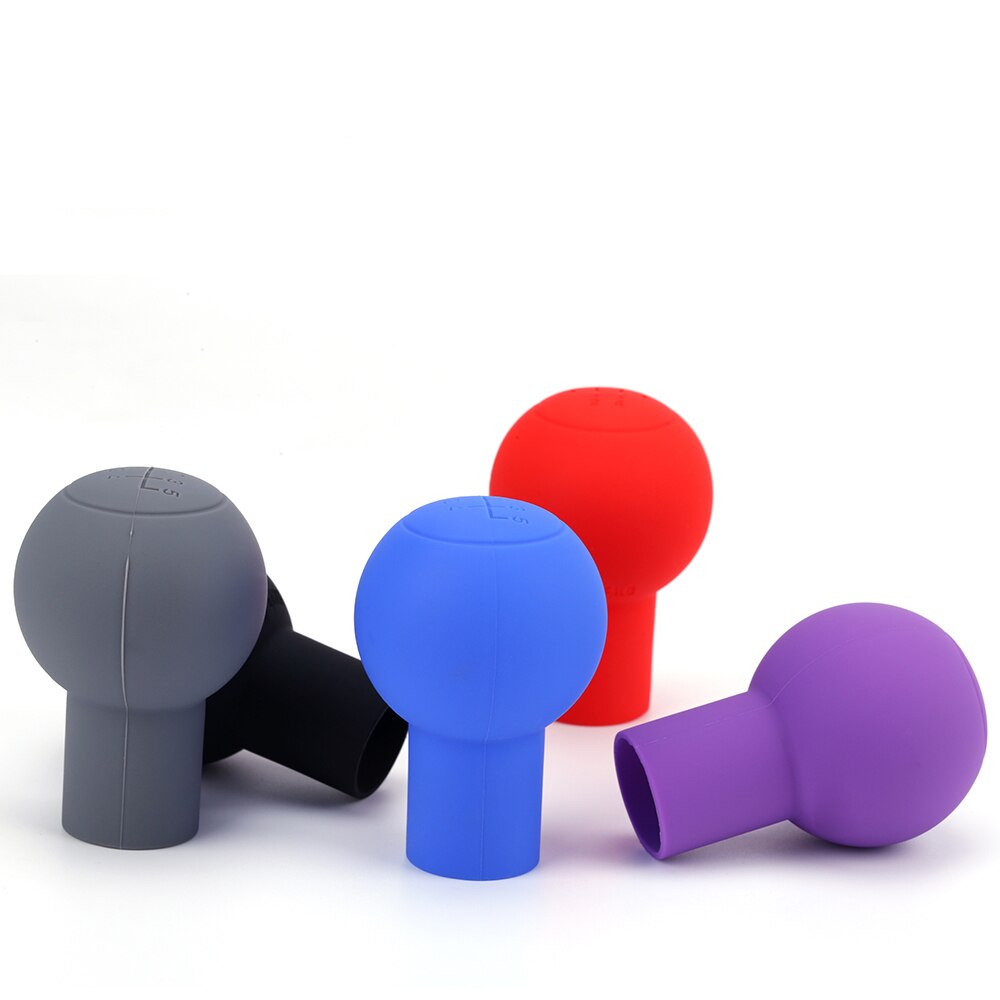 Bouton de changement de vitesse en Silicone rond de voiture couvercle manuel automatique levier antidérapant manette de vitesse boutons étui protecteur bosse bâton Jarket: Purple 24R