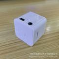 Mini Size Portable Anti-electromagnetic Interference Music Player MP3 Cube Shape Audio Player Support TF Card Speaker: White
