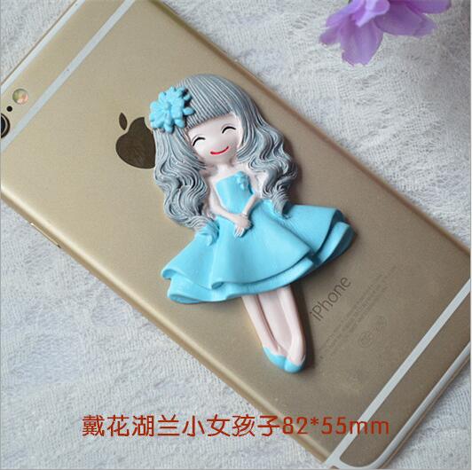 Cabochon de résine dessin animé filles | 1 pièce, grand Cabochon plat, Figurine Scrapbook, accessoires de décoration pour enfants, embellissements de téléphone bricolage: 9
