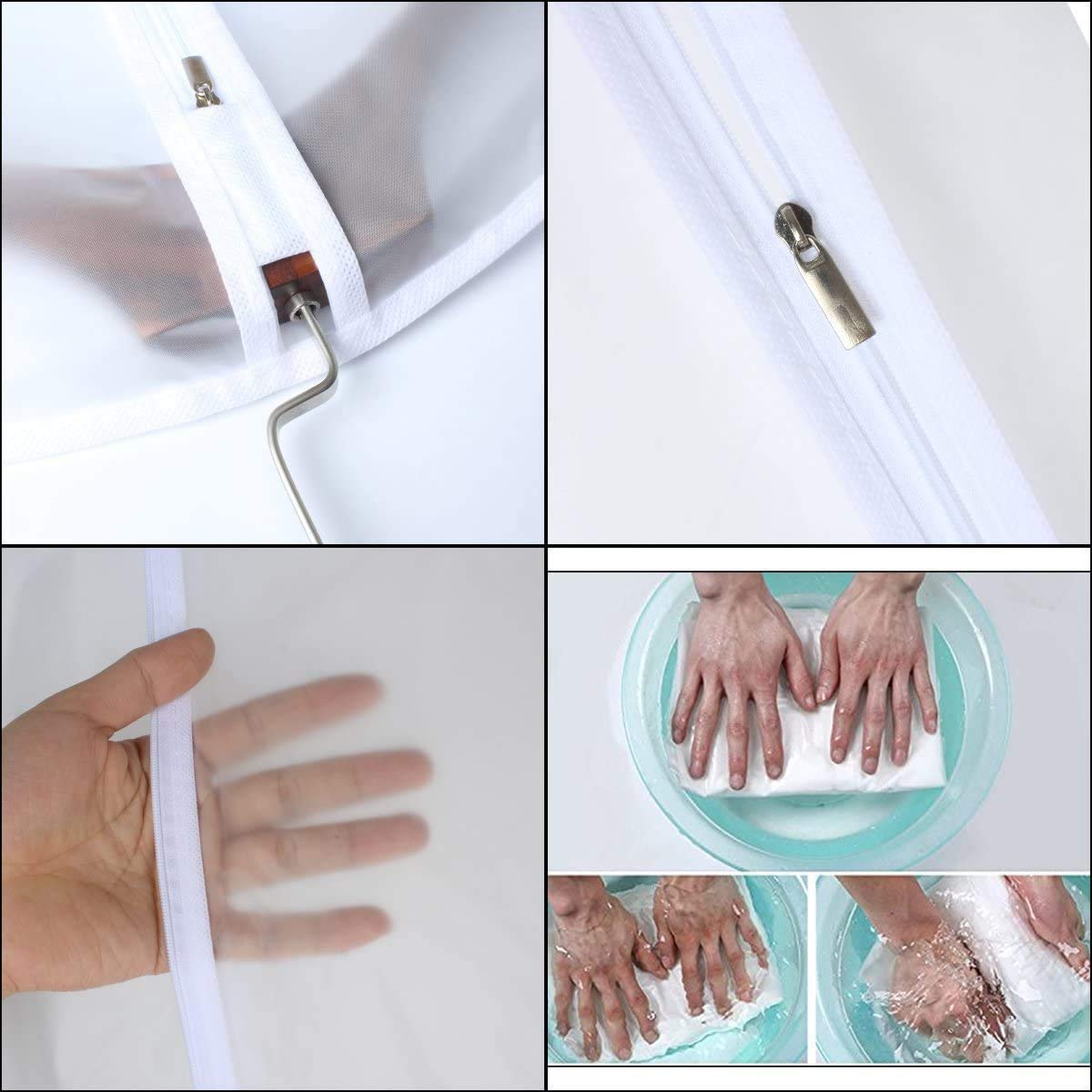 5 stuks kledinghoezen doorzichtige kledinghoes eva stofdicht waterdicht anti-mot met rits voor pak jas jurk kast kledingopslag