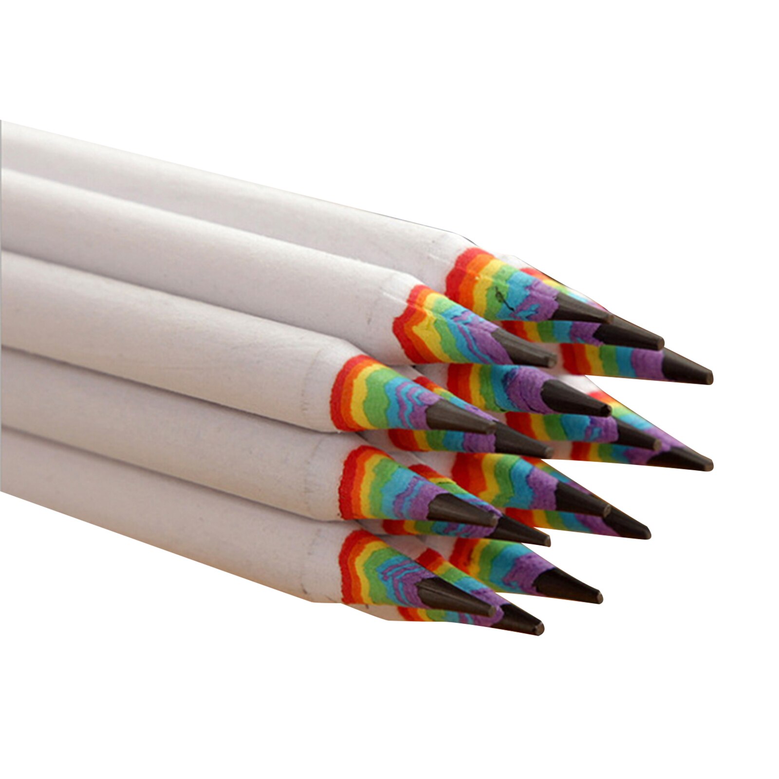 12 Pcs Rainbow Pencil Set for Drawing Sketch Painting Student School Art Paint By Number Pens &amp; Brushes TB: 12 white