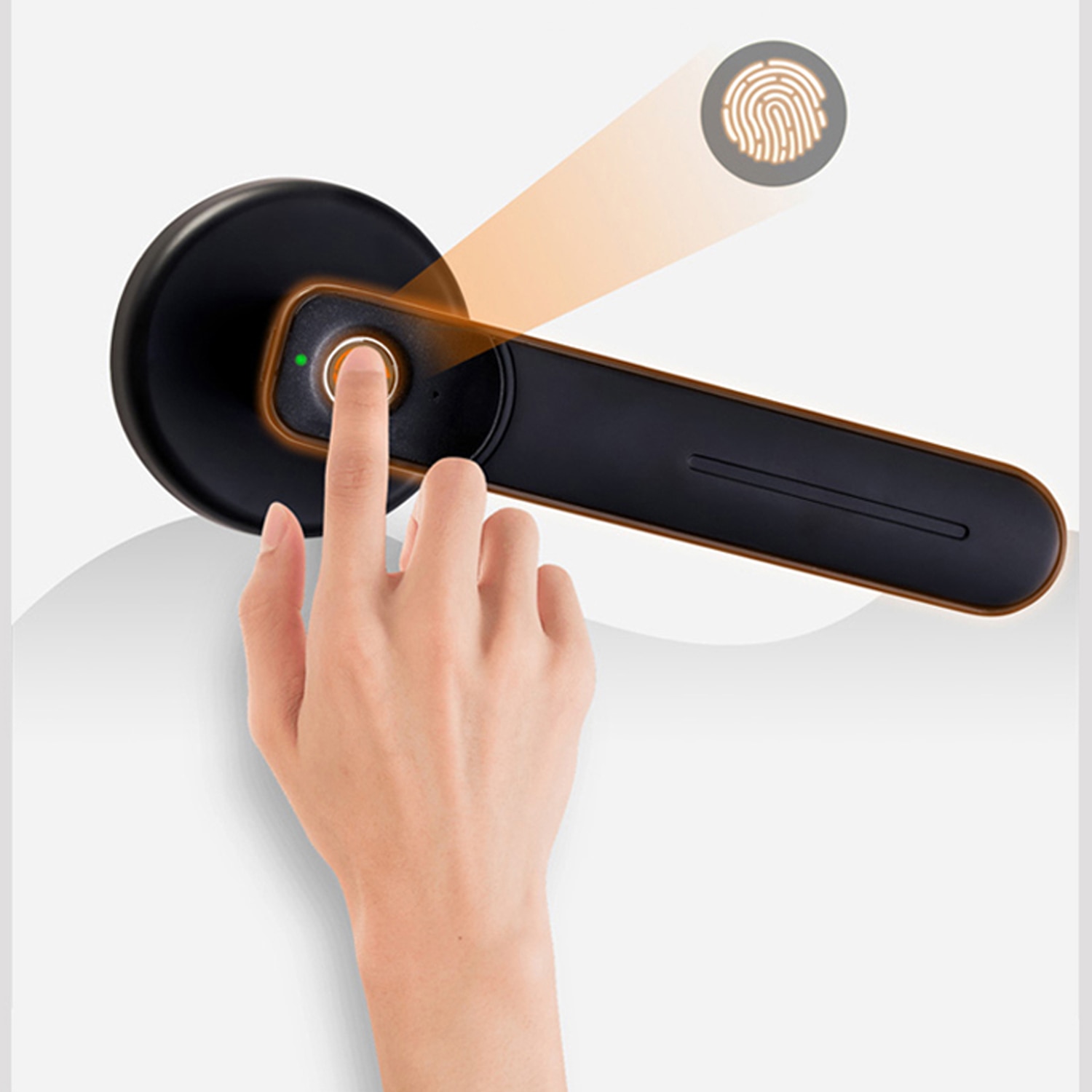 WAFU empreinte digitale poignée clé serrure de porte pour chambre bureau intelligent levier porte bouton en alliage de Zinc empreinte digitale poignée serrure WF-017