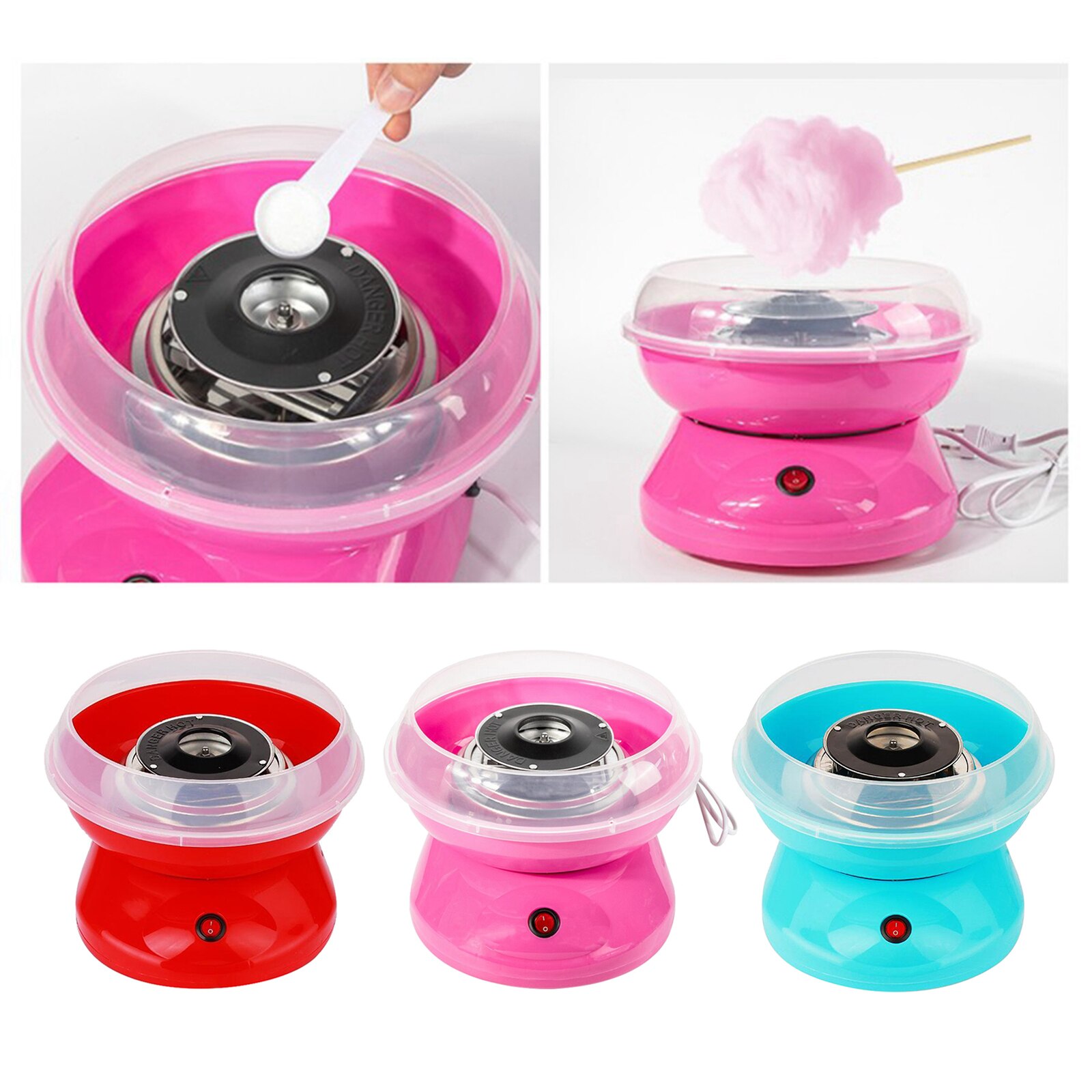 Mini Cotton Candy Maker Machine Floss Sugar Electric Carnival EU Plug Pink