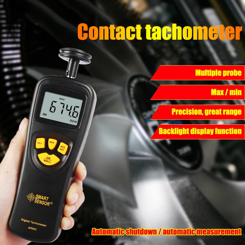 Digitale Toerenteller Contact Lcd Tach Meter Toerenteller Motor Snelheidsmeter AR925 J99Store