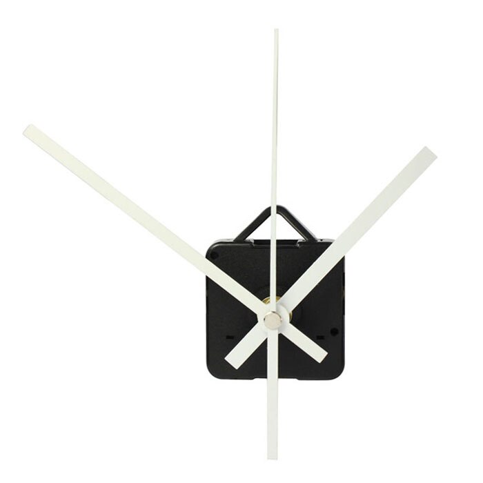 Quartz Klok Uurwerk - DIY Mechanisme Onderdelen - Witte Korte Wijzers - Klassiek Hangend Zwart Klok Uurwerk