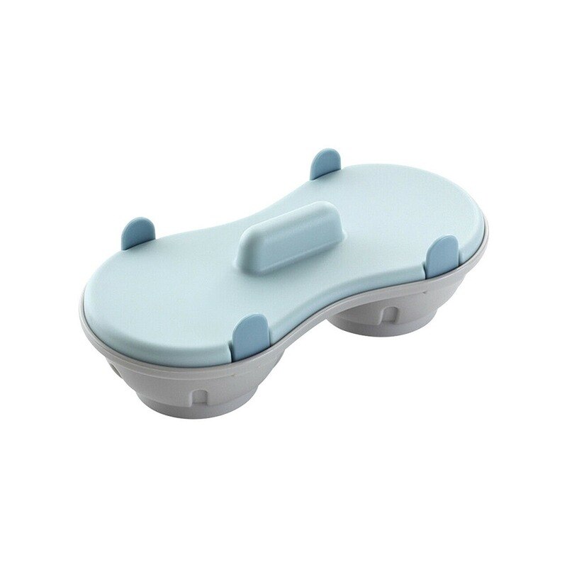 Double-layer Kitchen Microwave Steamed Egg Box Steamed Egg Drain Box Yellow Blue with Lid Two Grids Steamed Two Eggs Box