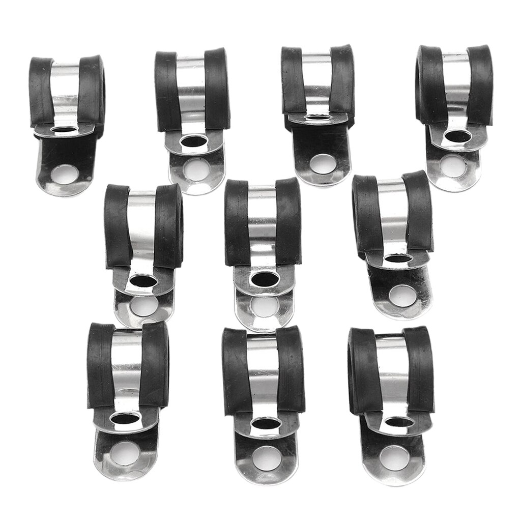10Pcs 13mm 1/2" P Tube Clips Pipe Line Clamp P Type Marine Grade 13x36mm