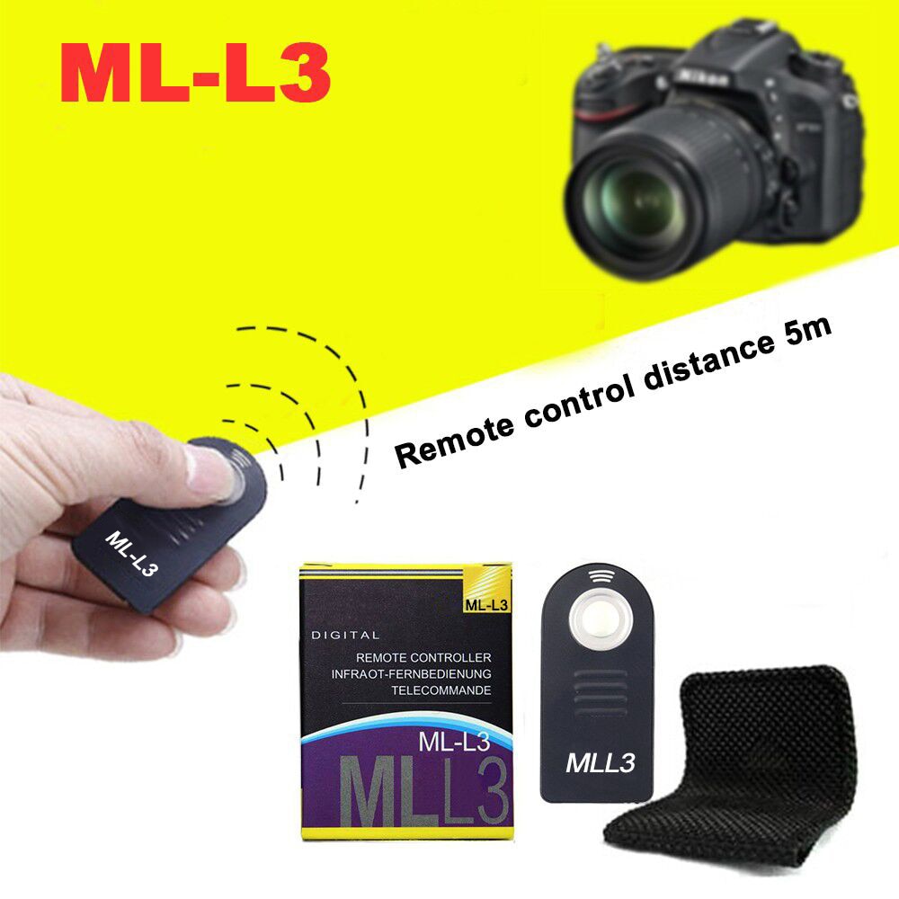 Fomito ML-L3 Ml L3 Ir Draadloze Infrarood Ontspanknop Afstandsbediening Voor Nikon D5200 D3200 D7100 D90 D7200 D610 D7000 d80 D90