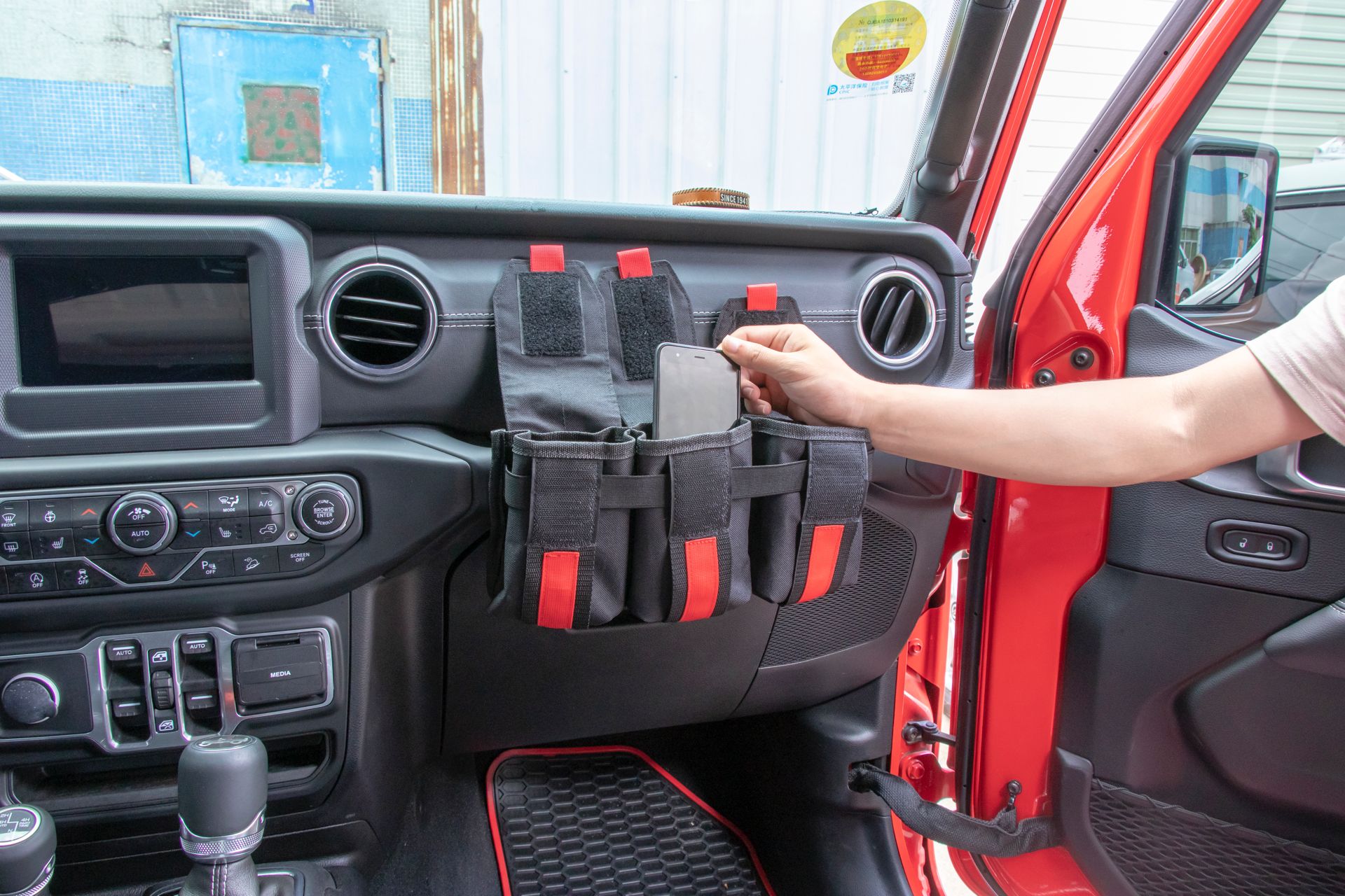 Passenger side storage bag for wrangler JL + JL1140