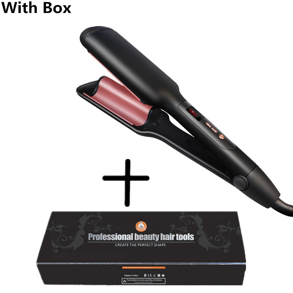 Plancha rizadora de pelo , rizador de pelo de onda profunda, pinzas eléctricas de hierro, corrugación: With Box / EU