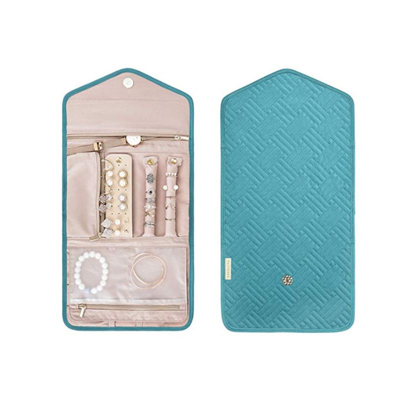 Travel Jewelry Organizer Roll Foldable Jewelry Case for Journey Earrings / Rings / Diamond / Necklaces / Bracelets / Brooches