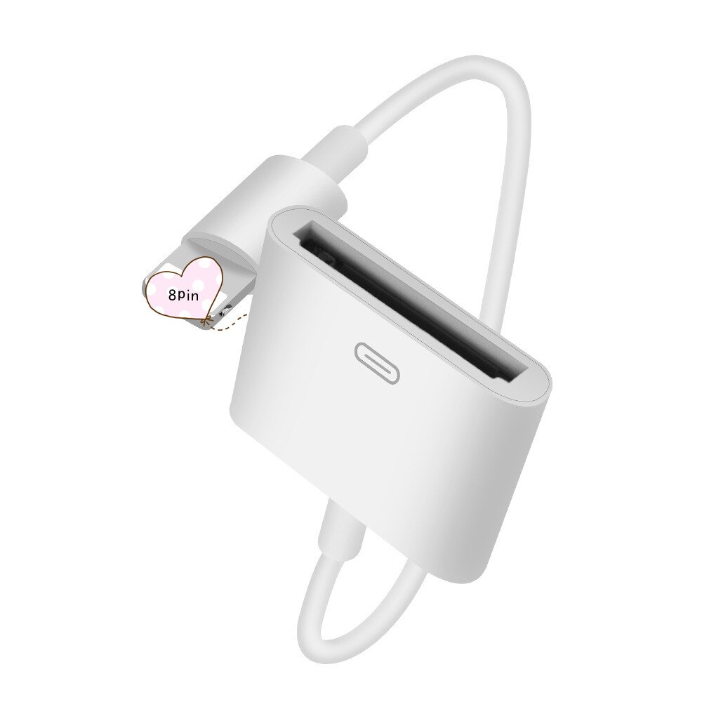 Docking 30pin Female Naar 8pin Charge Kabel Dock 30P Zwart &amp; Wit 18Cm