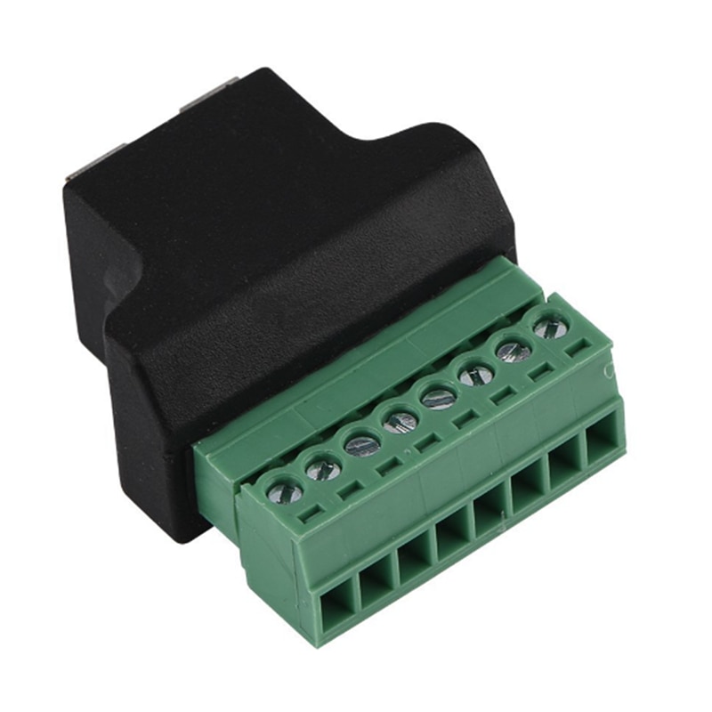 Good RJ45 Ethernet male and female TO 8-pin screw terminal converter RJ45 socket connector adapter for CCTV DVR