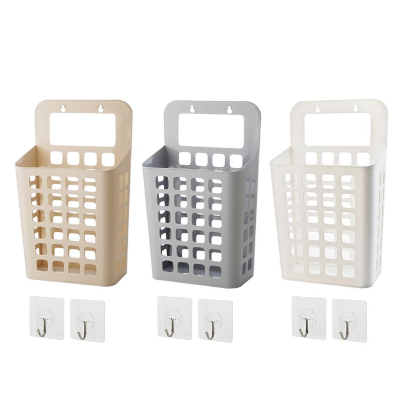 Suction Suspension Basket Wall Mounted Clothes Large Dirty Laundry Storage Organizer Plastic Garment Bin