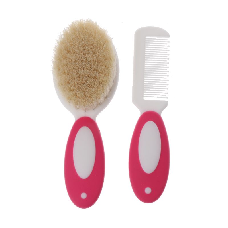 2pcs/set Portable Soft Newborn Baby Hair Brush Baby Kids Comb Child Hairbrush Sets Boys Girls Head Massager