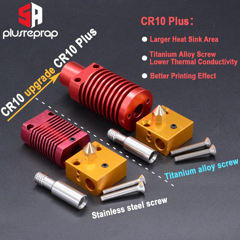 3D Printer Parts Extruder Hotend Kit Aluminum Heat Block Mk8 Nozzle Without Heater Thermistor for Ender-3/CR-10/CR 10S Pro