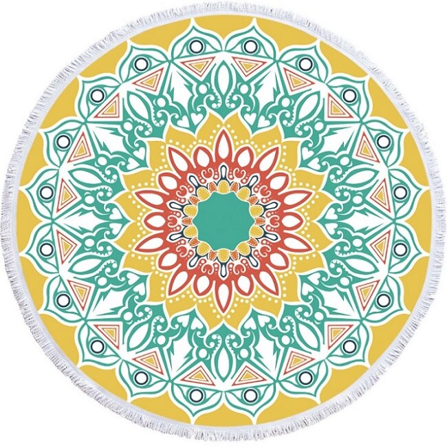 Real Microfiber Round Beach Towels Sport Scarf Bohemian Circle Serviette De Plage Toalla Playa Swimming Bath Towel: 1