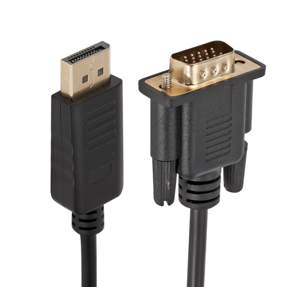 PzzPss 1.8m DisplayPort To VGA Adapter Cable 1080P DP to VGA Male to Male Converter For PC Computer Laptop TV Monitor Projector: Default Title