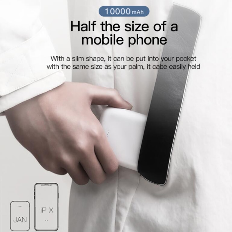 Baseus 10000mAh Power Bank For iPhone 6 6s 7 7s 8S amsung Huawei Xiaomi Power Bank Travel Charger Powerbank With Usb Cable 1m