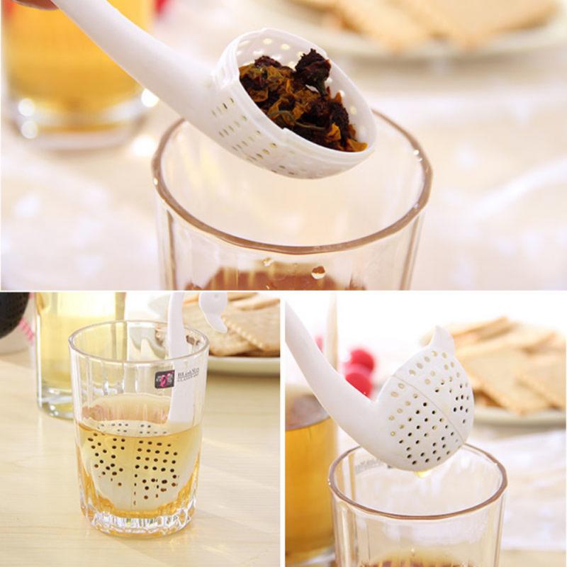 2 st te sil sil svanform te sil svan te infuser bärbar plast svan te infuser köksredskap 13cm