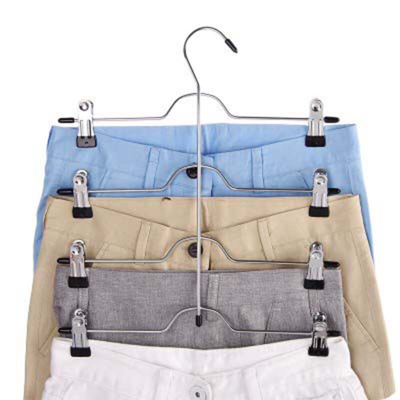 Cintre en métal, multifonctionnel à quatre niveaux pour pantalons et pantalons, support avec Clip pour rangement de jupes, organisateur pour armoire, gain de place, 1 pièce
