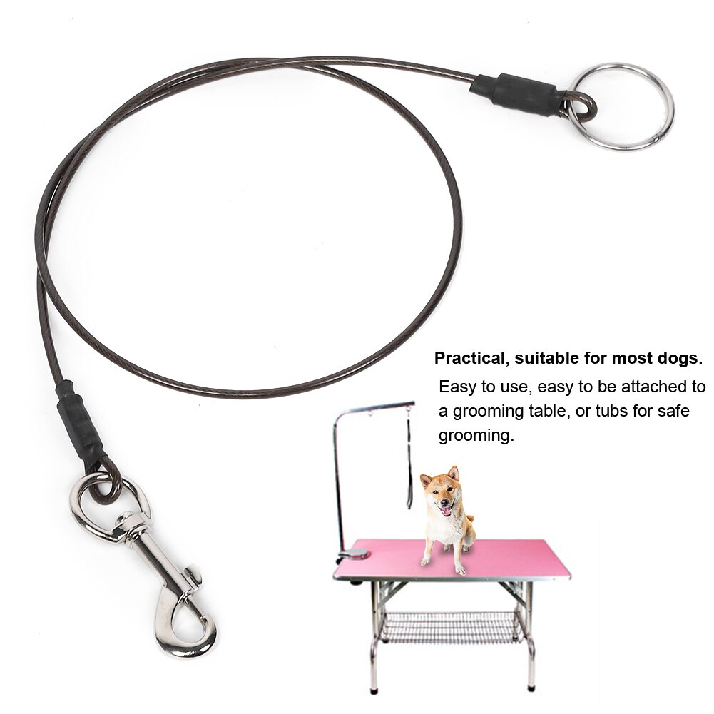 Indpakket ståltrådsnor kæledyr fast reb grooming kabel enkelt løkke til kæledyr brusebad egnet til de fleste hunde
