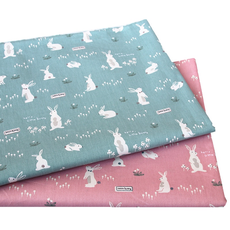 Trykt bomuldsstof til gør-det-selv patchwork quiltning syning hjem tekstil klud tissu tilda stoffer tegneserie kanin stof halv meter