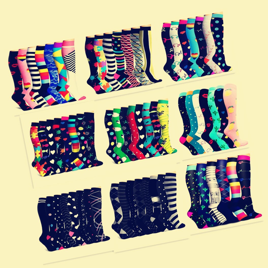 Compression Cycling Socks 3 Pairs/6 Pairs Per Set Pressure Socks Sports