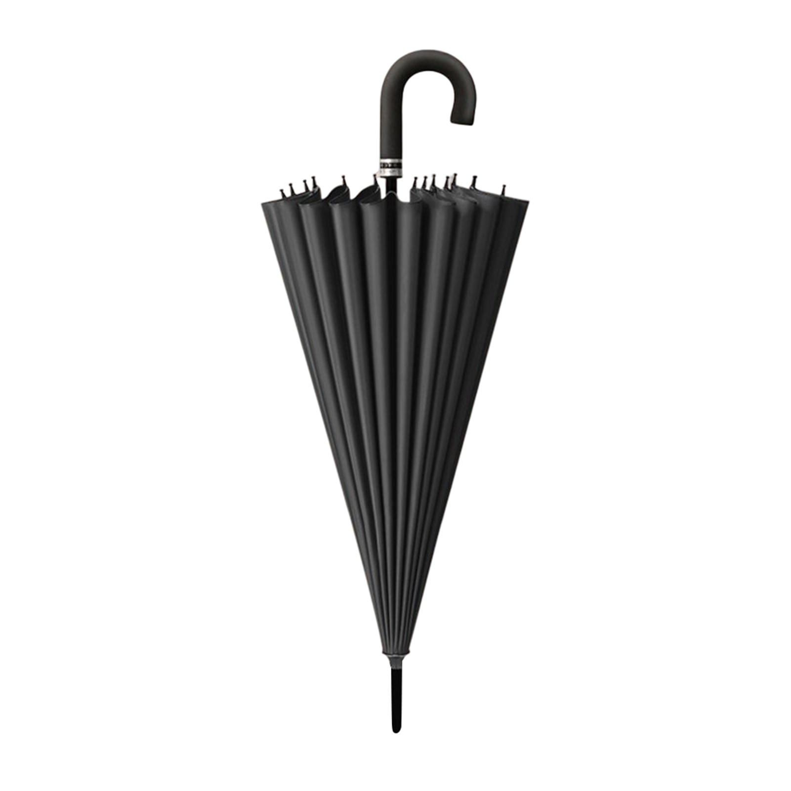 Paraguas Blooming In Water Paraguas grande con mango en forma de J de 24 pulgadas de estilo fresco Paraguas de golf con protección UV Paraguas de lluvia para todas las estaciones: Negro