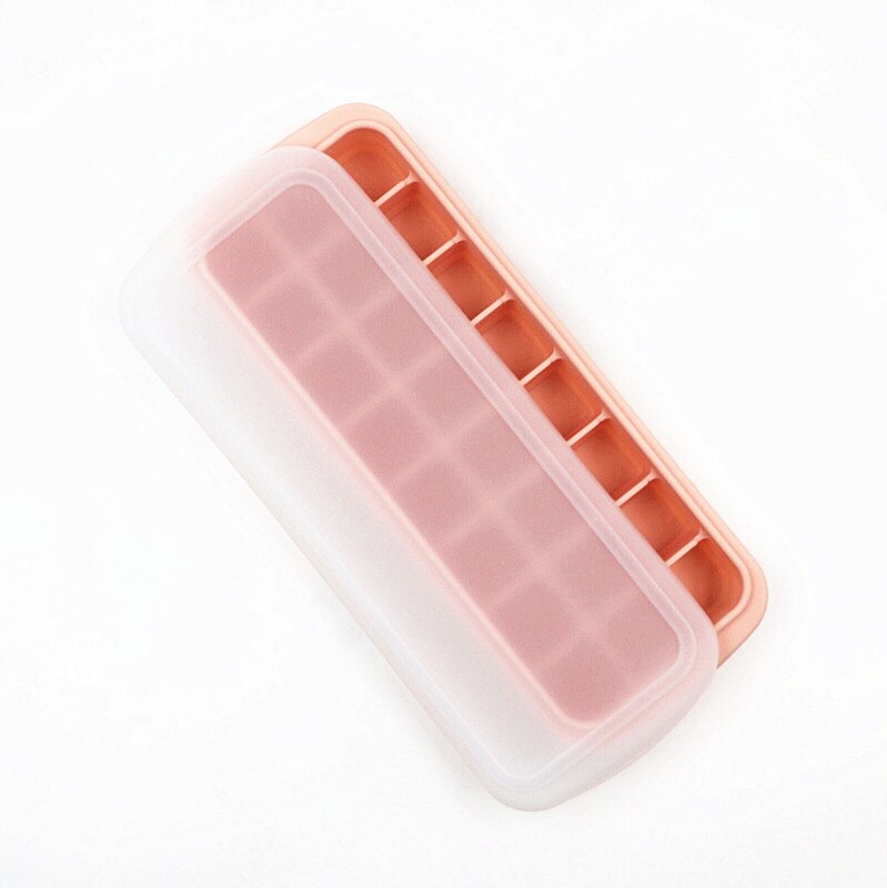 24 galler silikon isbitsbricka form glass gör form bröllop frukt choklad dessert dekoration gör-det-själv verktygsbricka med lock: Beige