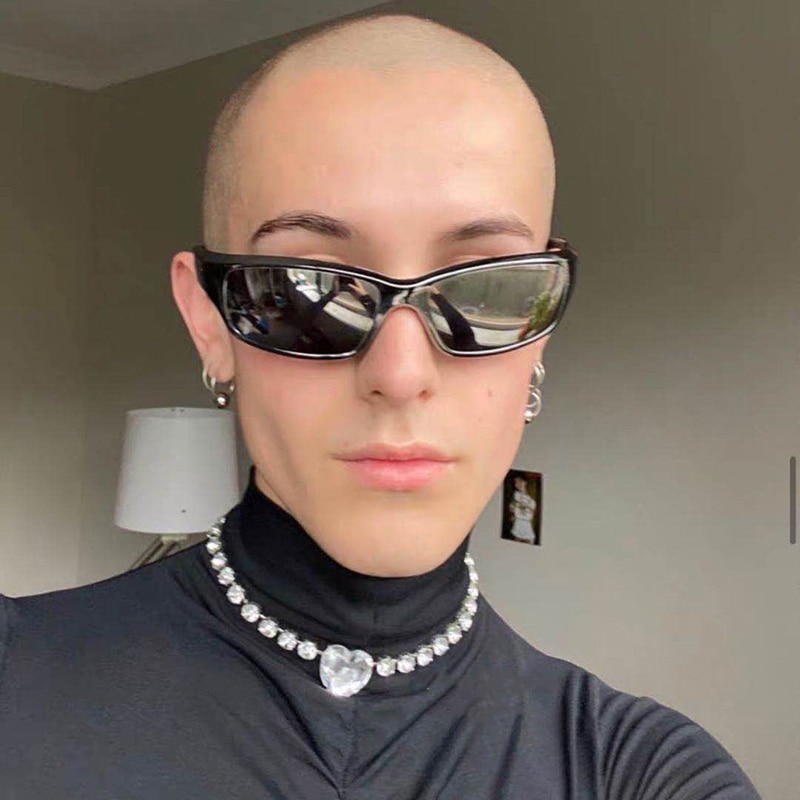 HUANZHI Neue Trend Hüfte hüpfen Metall Kette Zirkon Liebe Halsband Halskette für Frauen Und Mann Party Heißer Schmuck