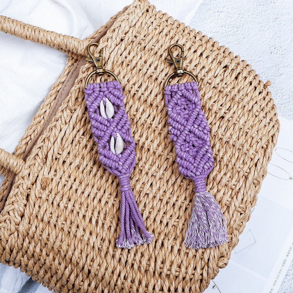 1 stk bohemia vintage lilla kvast frynsede kvinder diy smykker tøj taske dekorative tilbehør nøglering vedhæng håndværk kvaster
