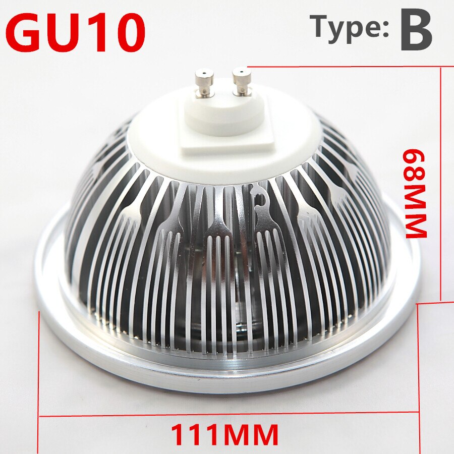 Bombilla LED superbrillante AR111, 15W, COB, AR111, QR111, G53, GU10, lámpara LED regulable, CA de 110V/220V/CC de 12V, 1 pieza