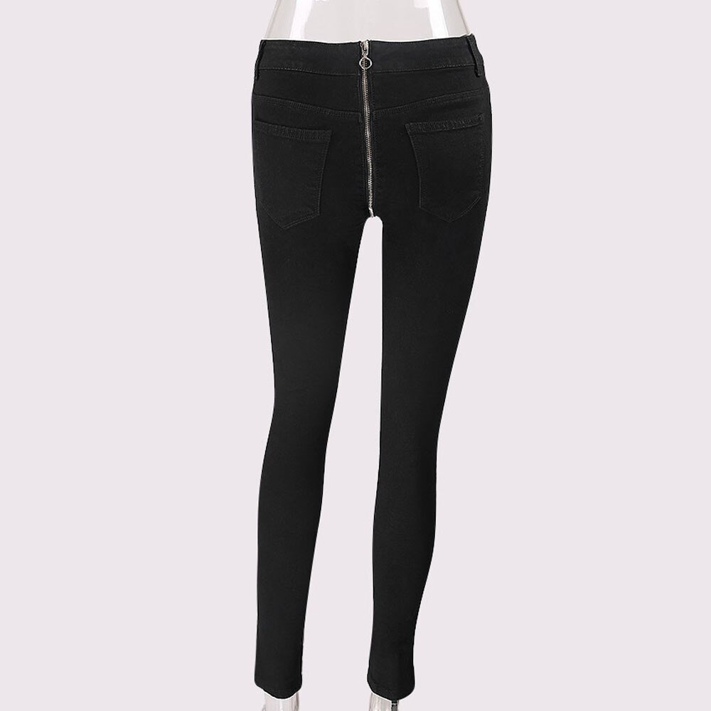 Dames Jeans Vrouwen Terug Rits Potlood Stretch Denim Skinny Jeans Hoge Taille Broek Zomer Katoenen Broek Voor Vrouwen