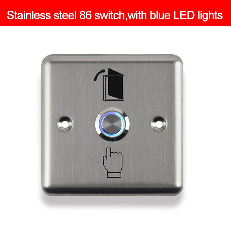 Exit Button Release Push Switch with Blue LED Light for Access Control System for Home Security Protection: BXG-86 LED