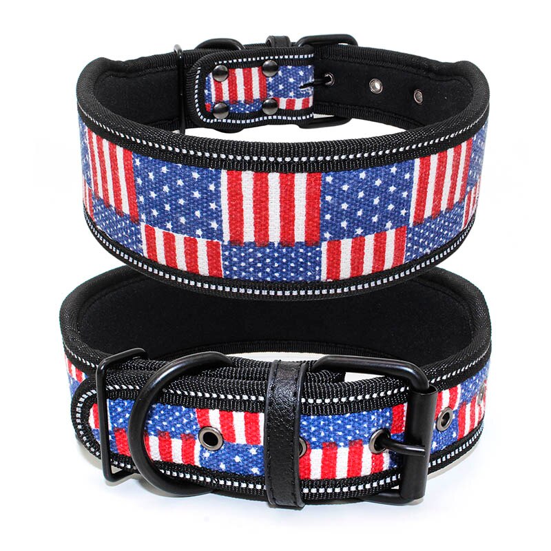 10 kleuren reflecterende puppy grote halsband met gesp verstelbare huisdierhalsband voor kleine, middelgrote en grote honden Pitbull-riem hondenketting: S / WHITE