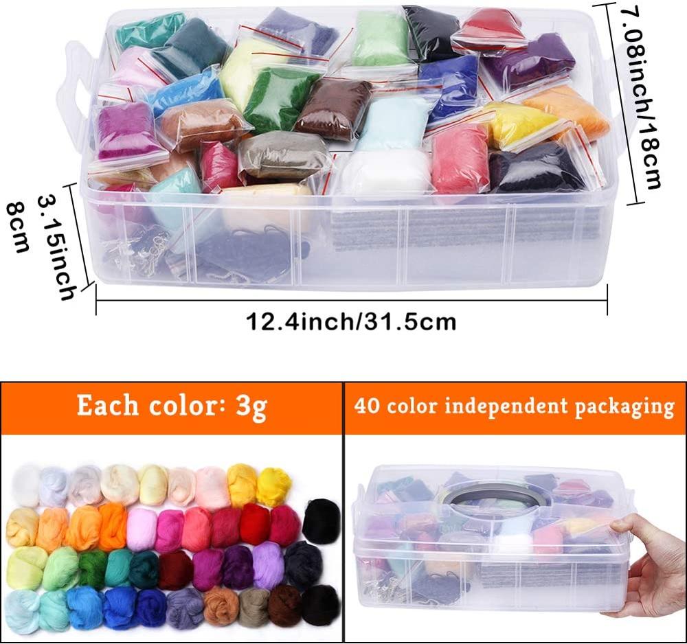 LMDZ 345PCS Soft Felt Fabric Non-woven Felt Fabric Sheet Patchwork DIY Sewing Dolls Crafts Craft Kit Starter Hand Spinning Fiber