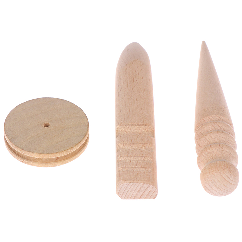 1pc artesanal multi-tamanho haste de polimento de couro artesanato bordas slicker redonda madeira diy leathercraft ferramenta