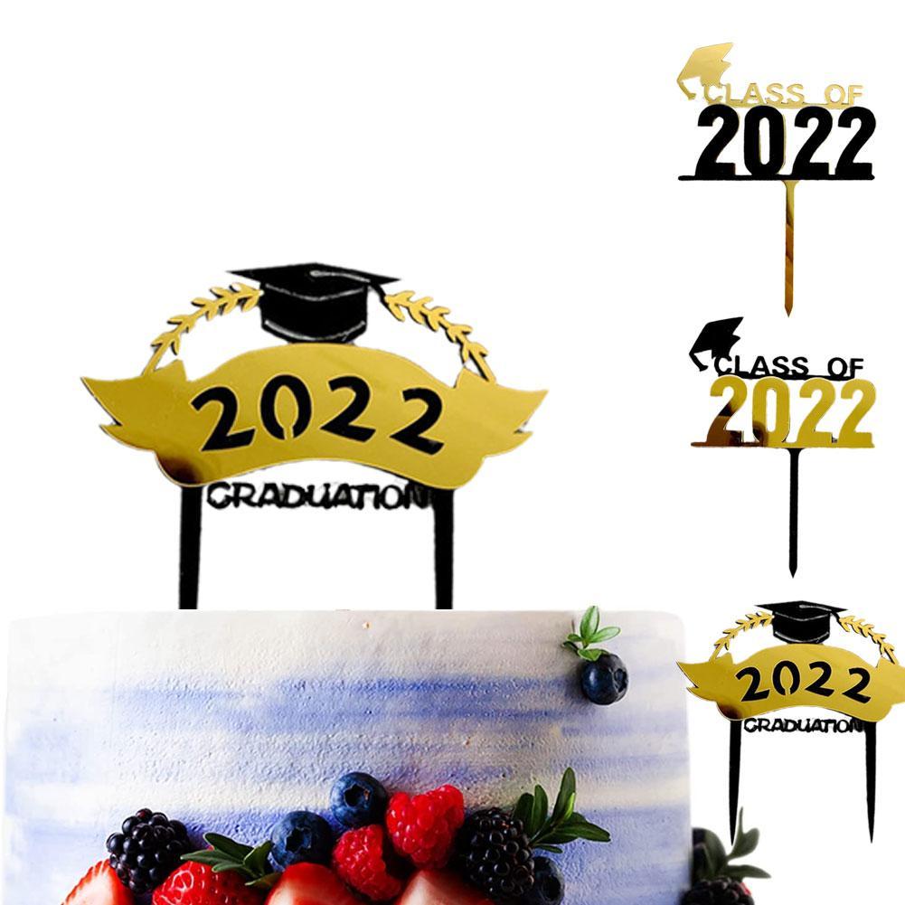 Class of 2022 Cake Topper Congrats Grad Acrylic Cake Topper for 2022 Graduations College Celebrate Party Cake Decorations